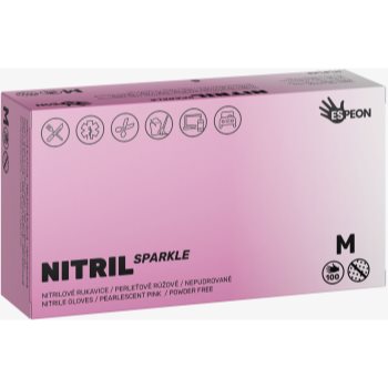 Espeon Nitril Sparkle Pearlescent Pink mănuși din nitril, fără pudră - imagine 2